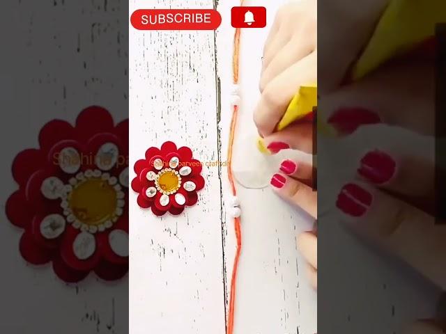 Diy Rakhi #rakhi #youtube #shortsvideo #diy #shahina parveen craft diy please like share comment .