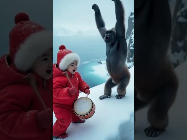Baby Beats Dhol on Cliff, Gorilla Loses It!  | Crazy Fjord Dance"