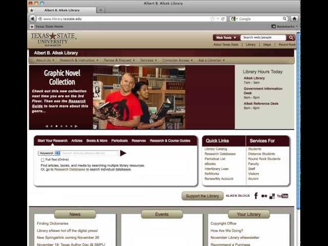 Orientation to Library Website