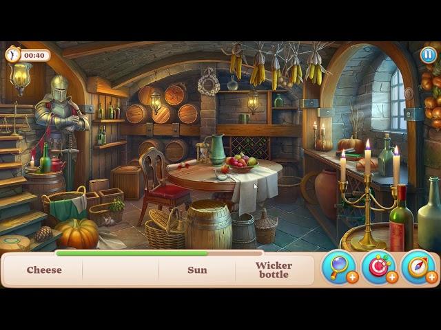 Manor Matters hidden items #24 Wine cellar - failed in Sun, Cheese, Wicker bottle | gameplay