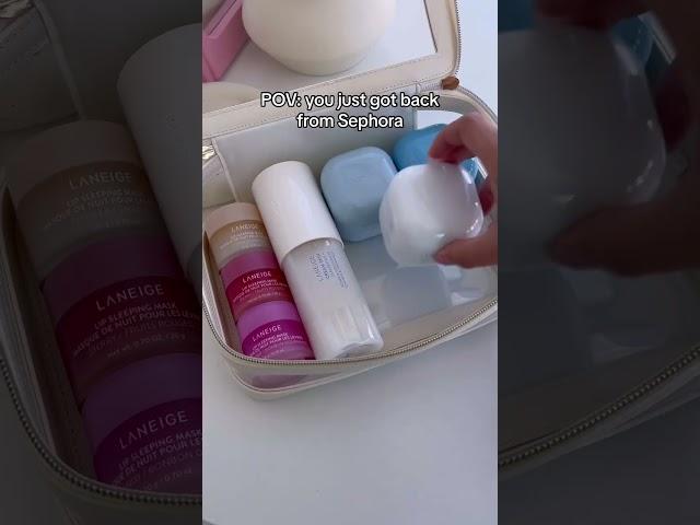 Organizing my skincare bag: ASMR