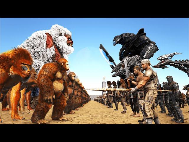 1000 APES vs 1000 HUMANS | EPIC BATTLE