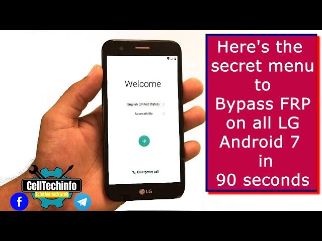 All LG Android 7.0 FRP bypass google account in less than 2 minutes chrono #k20 plus #aristo