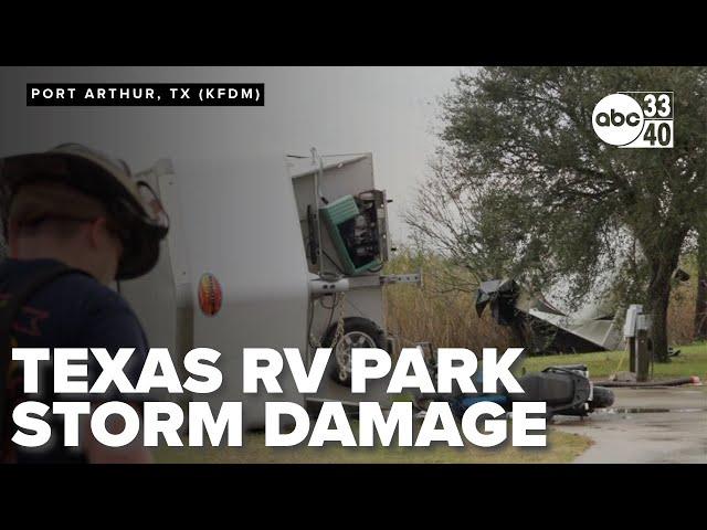 RV Park Hit By Tornado in Port Arthur, Texas