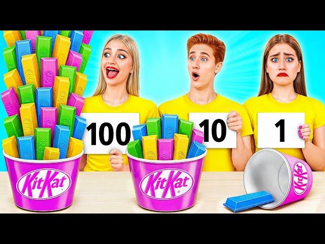 1, 10 or 100 Layers of Food Challenge | Funny Moments by Multi DO Joy