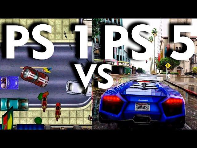 PS1 vs PS2 VS PS3 vs PS4 vs PS5 GTA  evolution of graphics. Gameplay