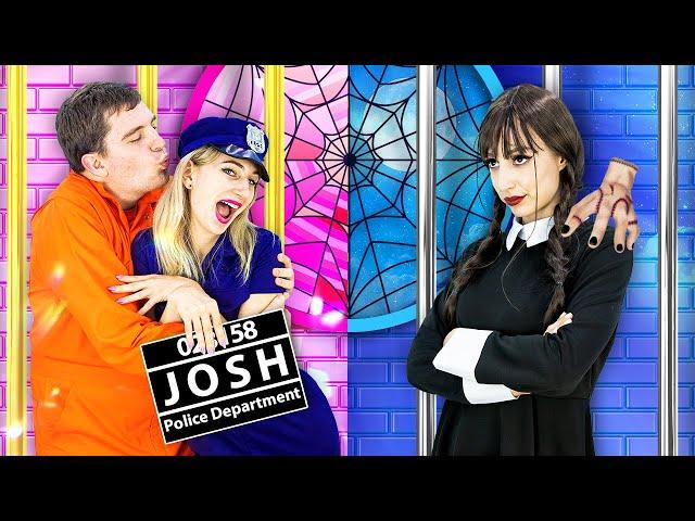 WEDNESDAY ADDAMS TRAPPED IN JAIL | MY BOYFRIEND IS IN PRISON FUNNY SITUATIONS