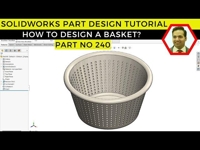 SolidWorks Tutorial: Designing a Fruit Basket Step-by-Step | Part No 240