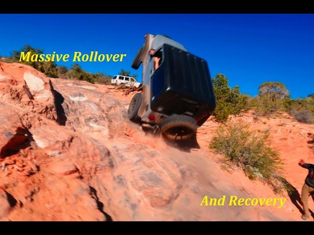 Massive Jeep Rollover and Recovery in Moab UT //  Behind The Rocks