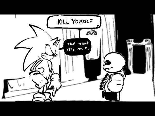 SONIC WANTS TO FIGHT SANS?! (Sonic Frontiers X Undertale Comic Dub)