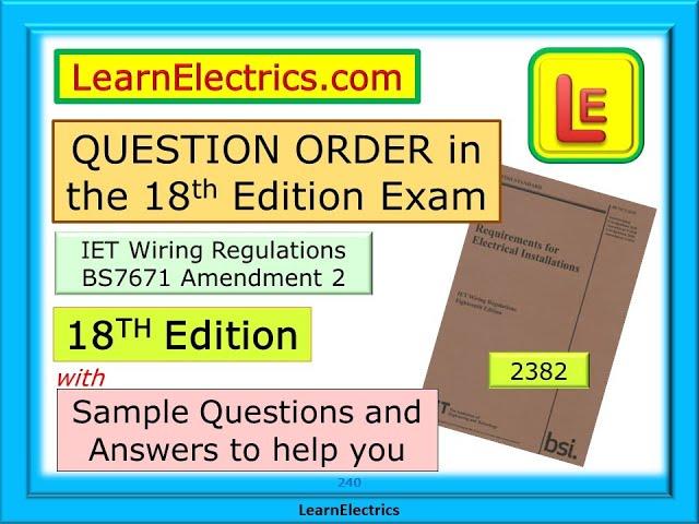 18th EDITION EXAM – QUESTION ORDER – PART ORDER – TIPS & QUESTIONS TO IMPROVE YOUR EXAM SCORE