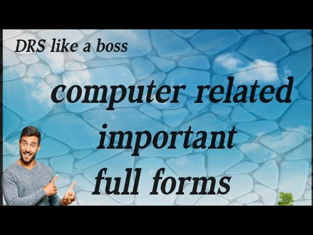 computer related important full forms # DRS like a boss