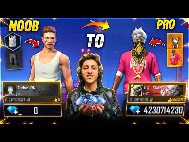 Free Fire Noob Account To *Pro* Challenge | Buying 20,000 Diamonds In 8 Minutes- Garena Free Fire