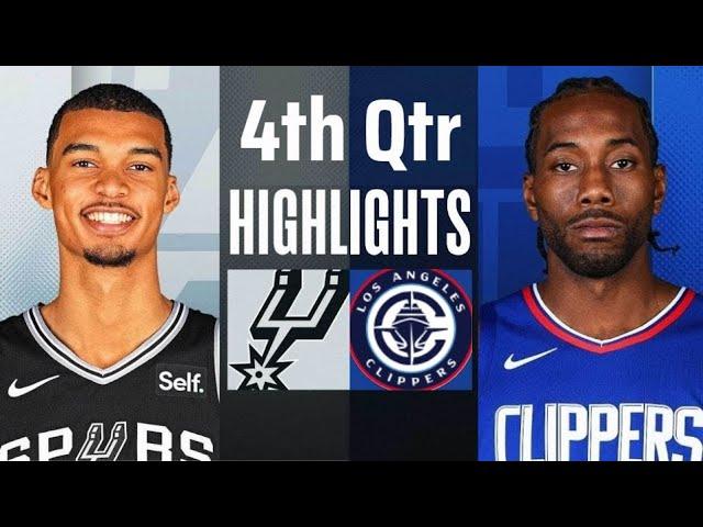 LA Clippers vs. San Antonio Spurs 4th QTR Full Highlights - Nov 4 - 2024 NBA Highlights