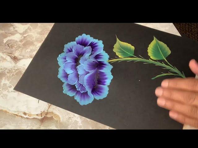 Peony type flower painting l one stroke peony painting Varsha fine art