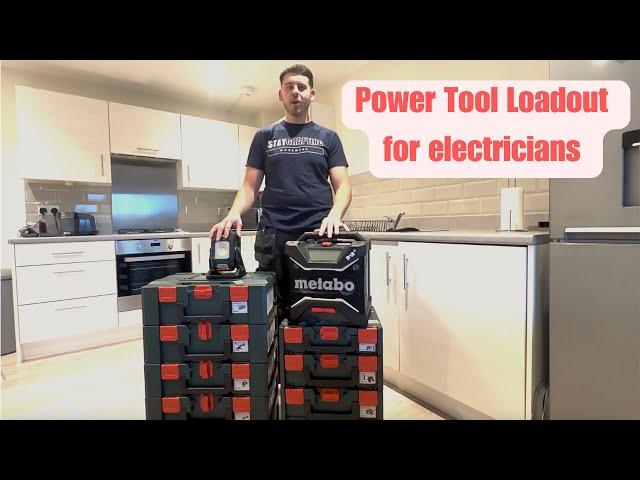 Power tool load out for an electrician