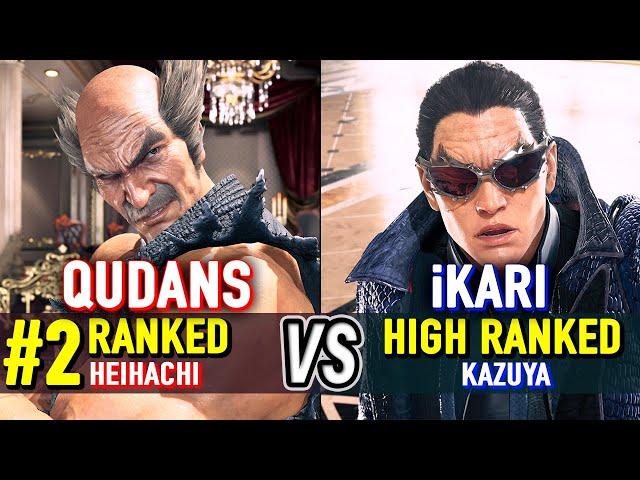 T8  QUDANS (#2 Ranked Heihachi) vs iKARI (High Ranked Kazuya)  Tekken 8 High Level Gameplay