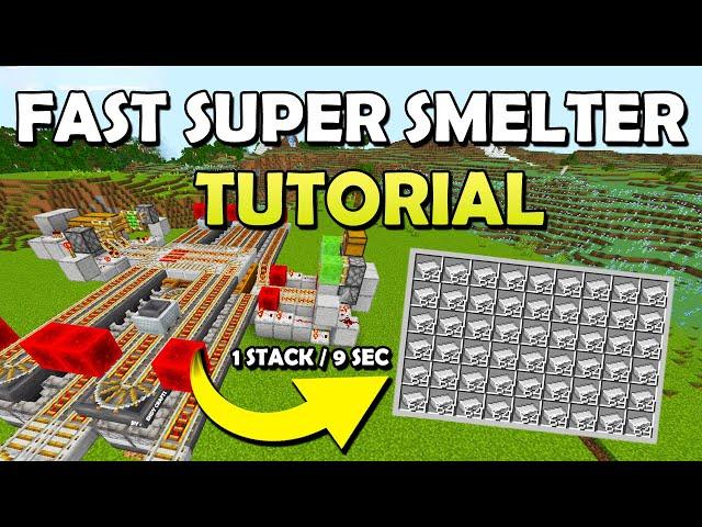 Mega Fast 1.21 Super Auto Smelter Tutorial in Minecraft Bedrock (MCPE/Xbox/PS4/Nintendo Switch/PC)