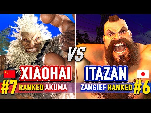 SF6  XIAOHAI (#7 Ranked Akuma) vs ITAZAN (#6 Ranked Zangief)  Street Fighter 6 High Level Gameplay