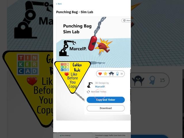 A Tinkercad Copy & Tinker Sim Lab Punching Bag by MarcelP You Must Check Out!