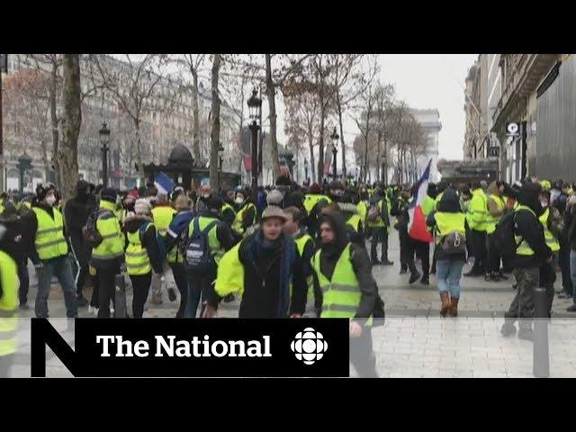 Yellow vest protesters in Paris demand better living standards