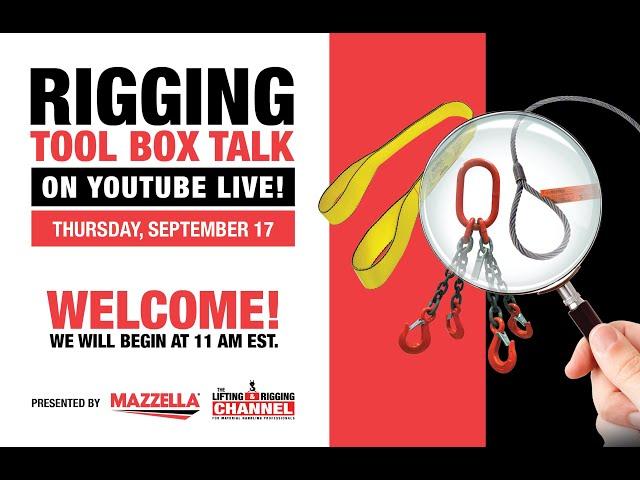 Mazzella's Online Rigging Tool Box Talk  (9/17/2020)