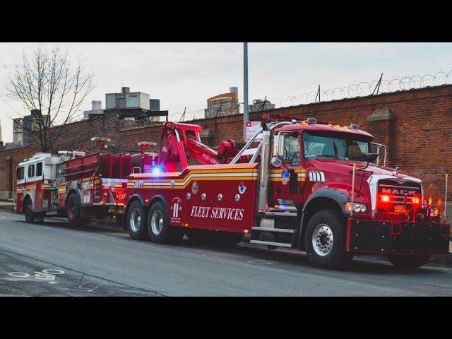 Brand New 2017 FDNY MACK Wrecker Truck Towing FDNY Engine