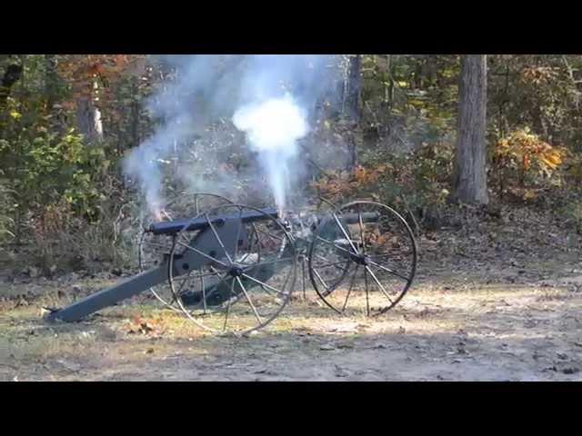 Two Black Powder Cannons Firing