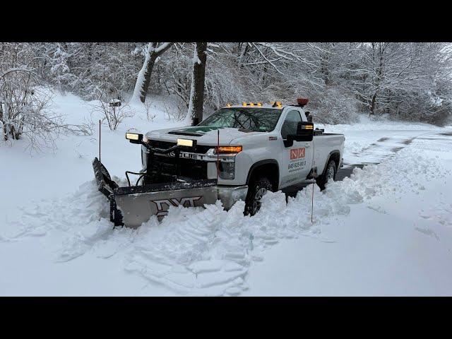 The First Plow of the Season. Boss DXT Stainless Vee Plow