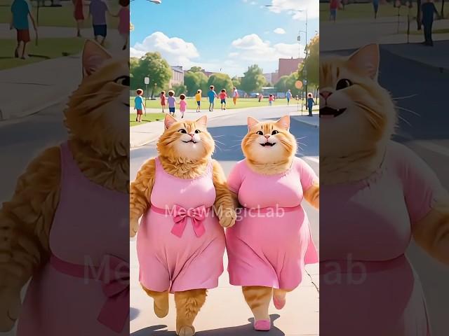 They Laughed at Fat Cat Sisters #cat #kitten #trending #couple #inspiration #catlovers #sister