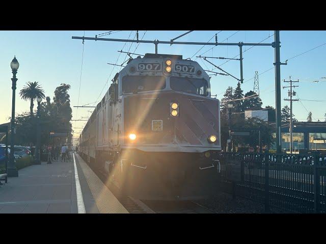 Evening Railfanning Burlingame Station from 9/20/24 FT:Caltrain,Stadler EMU and JPBX907