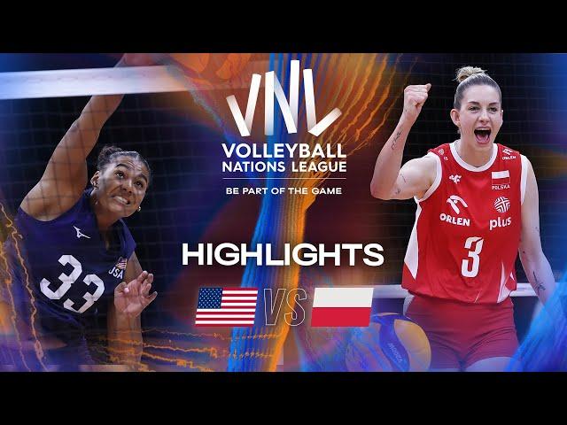 USA  vs. Poland  - Highlights | Week 2 | Women's VNL 2025