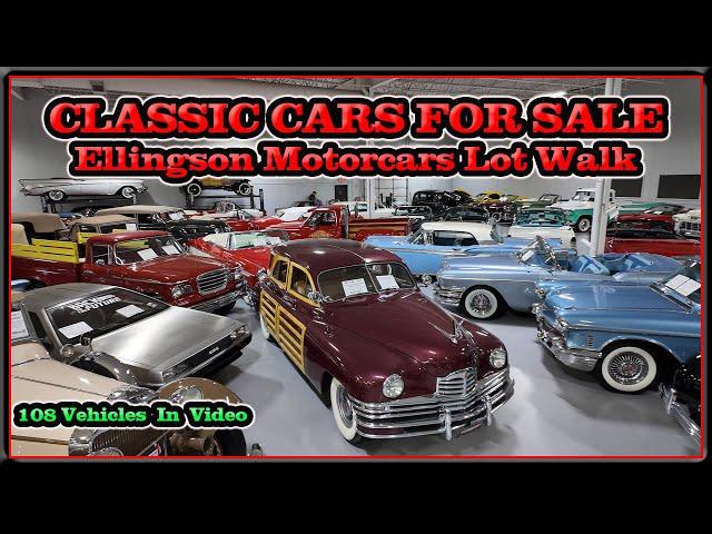 Walk Through Classic Car Inventory of Ellingson Motorcars January 2024 - 108 Cars & Trucks For Sale