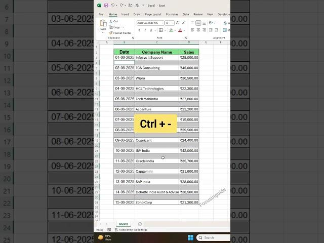 Remove Blank Rows in Excel in Seconds!  | Simple Trick You Must Know #focusinguide #shorts