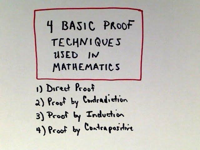  Four Basic Proof Techniques Used in Mathematics 