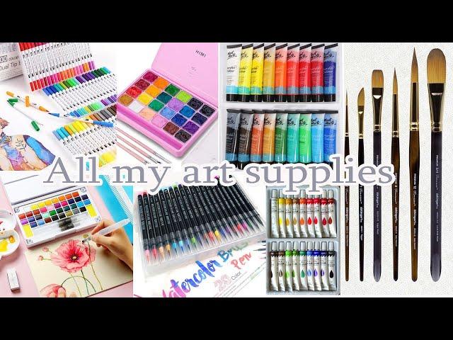 All My Art Supplies  || Drawing Materials || Useful drawing materials || Farjana Drawing Academy