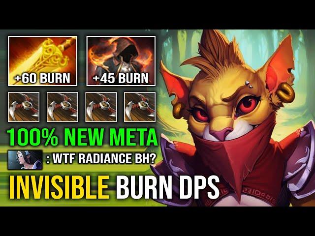 WTF Invisible Burning 105 Radiance Flame Cloak DPS 1v5 Solo Mid Bounty Hunter Carry Dota 2