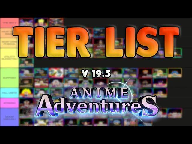 Updated Anime Adventures All Units Non - Unique Tier List