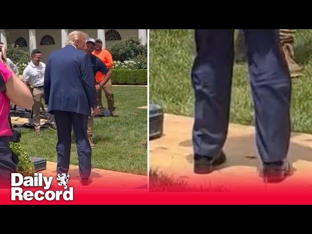 Donald Trump dementia fear as 'catheter' spotted in his trousers