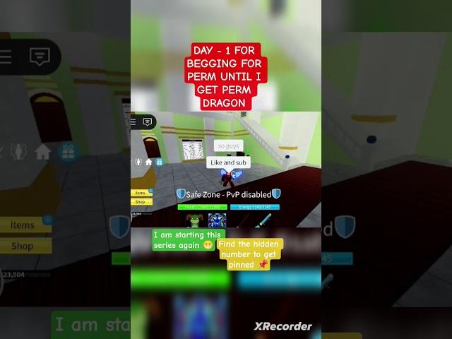 Day for Begging until I get a perm dragon  #giveaway #roblox #bloxfruits #perm #funny #rblx #gaming