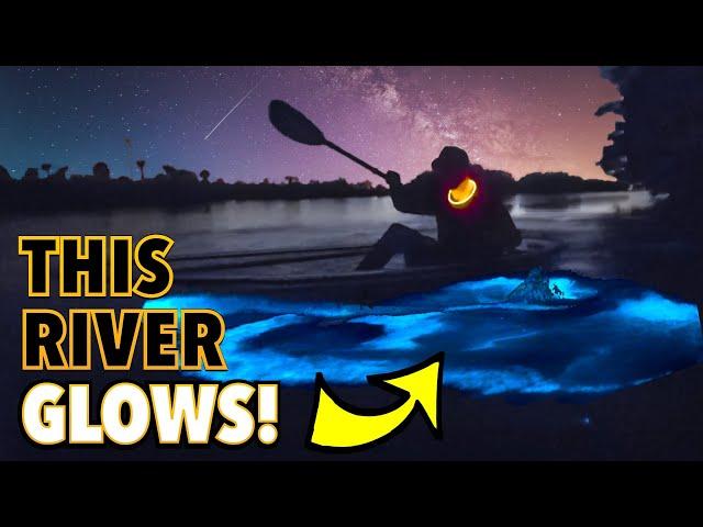 A GLOW IN THE DARK RIVER! NIGHT KAYAKING THE BIOLUMINESCENCE INDIAN LAGOON MERRITT ISLAND FLORIDA 