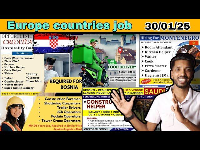 Job in EUROPE   Hotel industry job and construction job Driver job