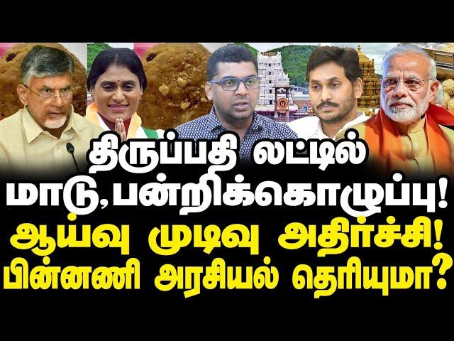 திருப்பதி லட்டில் மாடு, பன்றிக்கொழுப்பு! ஆய்வு முடிவு அதிர்ச்சி!பின்னணி அரசியல் தெரியுமா?|Subair|