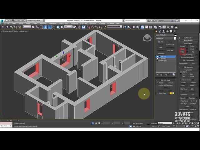 3D планировка в 3ds max из плана в AutoCad