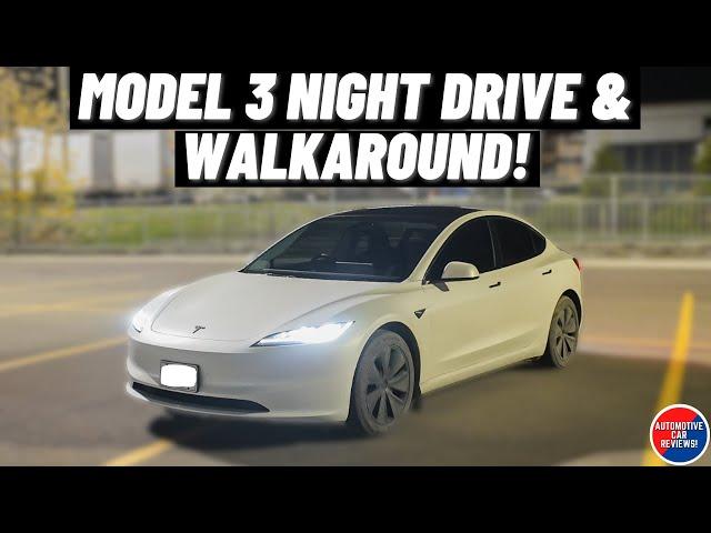 2024 TESLA MODEL 3 LR AWD NIGHT DRIVE & WALKAROUND!