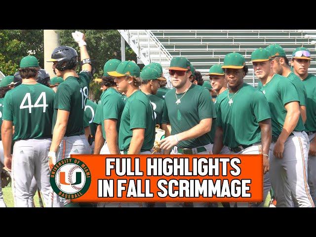 Top Plays in Miami Baseball Fall Scrimmage #3  Transfers & Top Freshmen