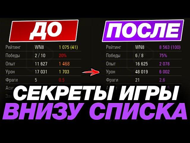  КАК ИГРАТЬ ВНИЗУ СПИСКА ● ОБУЧЕНИЕ ОТ СТАТИСТА #30 ● МИР ТАНКОВ