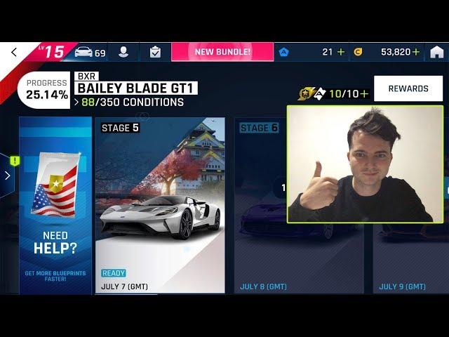 play Asphalt 9 special event BXR Bailey Blade GT 1 try to open stage 6