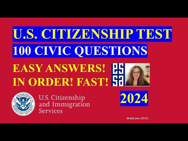 Citizenship Questions 2024 - 100 Civics Questions and Answers 2024 Fast