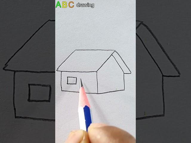 How To Draw A House Very Easily | Easy Drawing #shorts